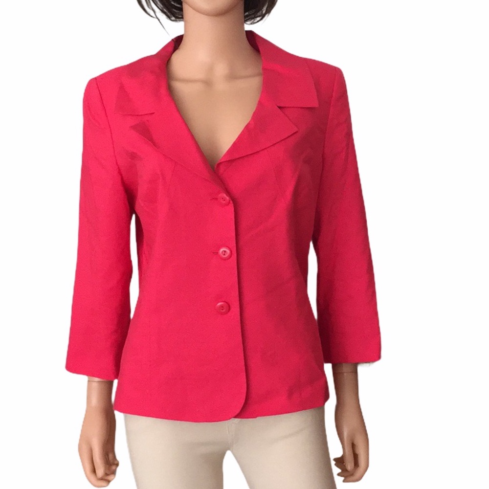 Vintage Talbots Red Silk n Linen Blazer
